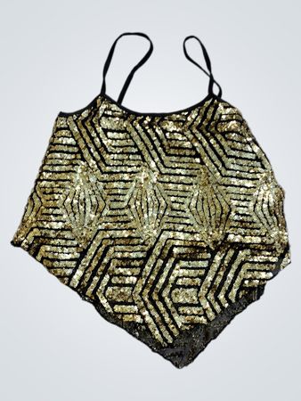 Rue21 Gold Sequin Geometric Cami Top