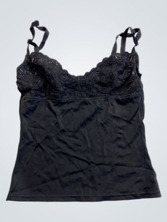 Black Camisole with Lace Trim