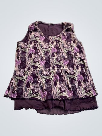 bianca Purple Floral Sleeveless Top