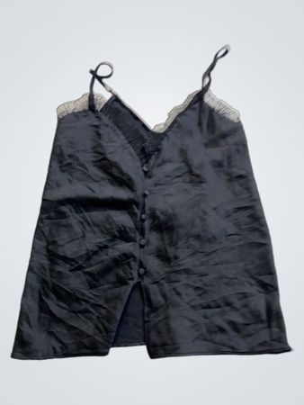 Etam Black Lace Trim Cami Top