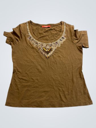 Cellini Brown Embellished Top
