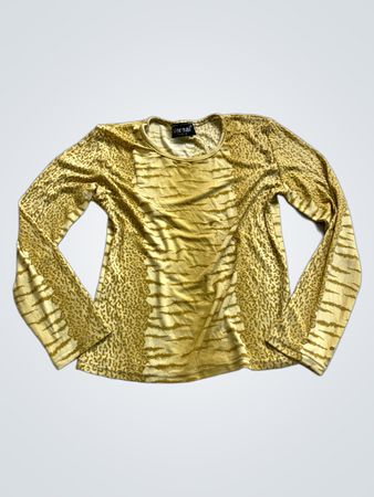 Vernay Paris Leopard Print Long Sleeve Top