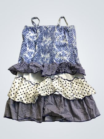 Blue Polka Dot Blouse and Skirts