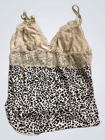 Lace-Trimmed Leopard Print Cami