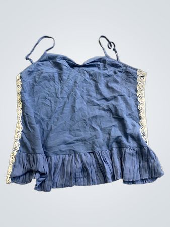Blue Camisole with Lace Trim