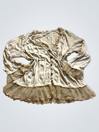 Rosa Cheri Beige Lace Blouse