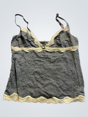 Gray Camisole with Lace Trim