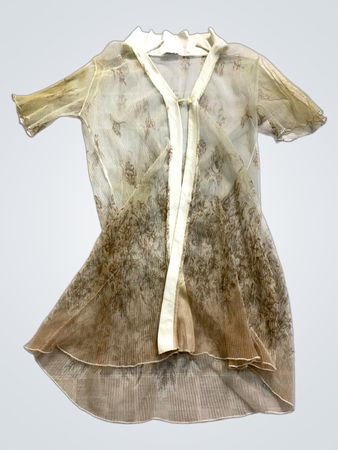 Sheer Blouse with Floral Pattern