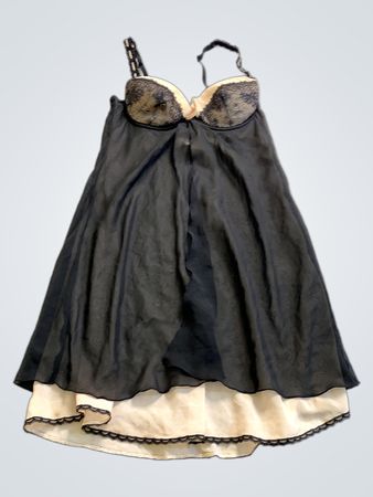Etam Black Lace Slip Dress