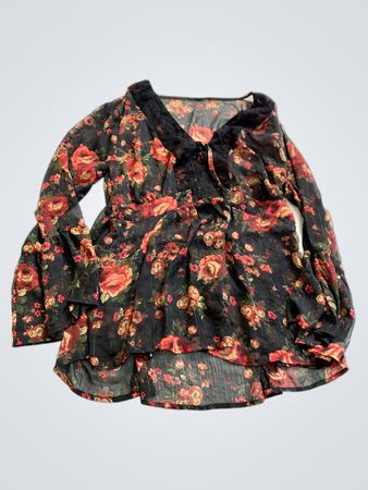Unbranded Floral Lace Trim Blouse
