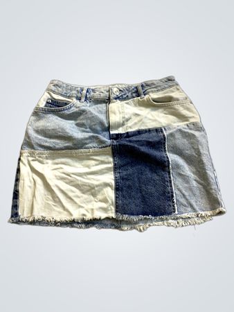 Patchwork Denim Skirt