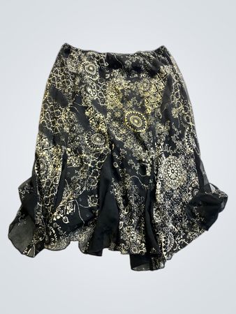 Black and Gold Floral Skirt