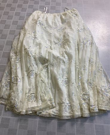 Women's White Embellished Skirt