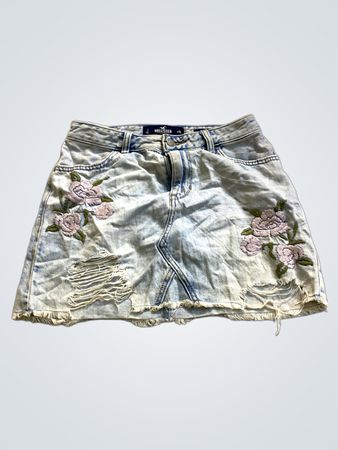 Hollister Embroidered Denim Mini Skirt