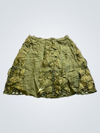 Green Floral Skirt