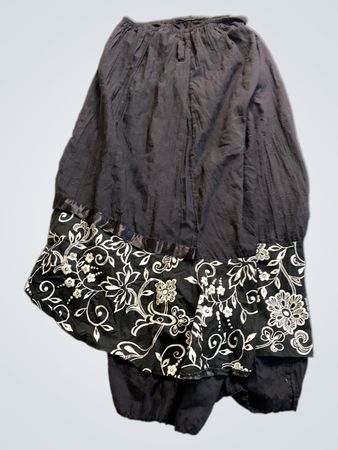 Black Skirt with White Floral Pattern