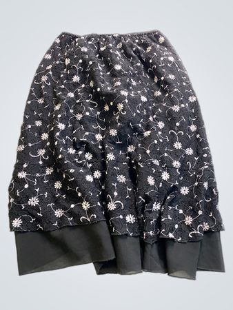 Black Floral Skirt