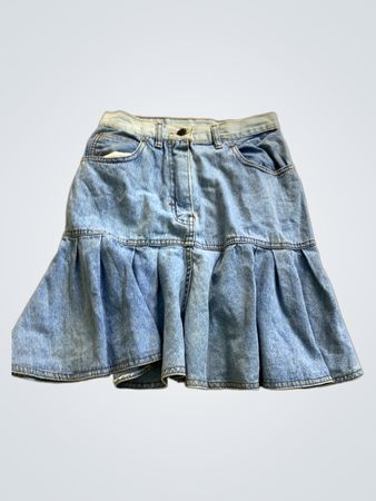 Blue Denim Ruffled Skirt
