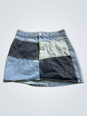 Denim Patchwork Skirt