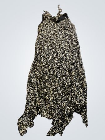 Black and White Printed Sleeveless Maxi Dress