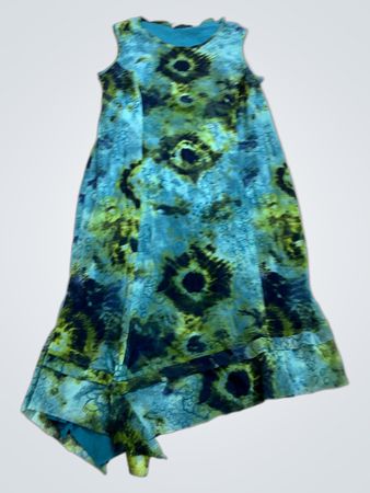 Blue and Green Tie-Dye Dress