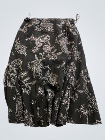 Black Floral Skirt