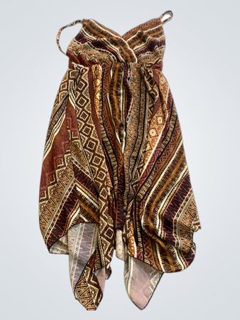Tribal Print Wrap Midi Dress