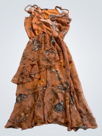 Orange Floral Dress