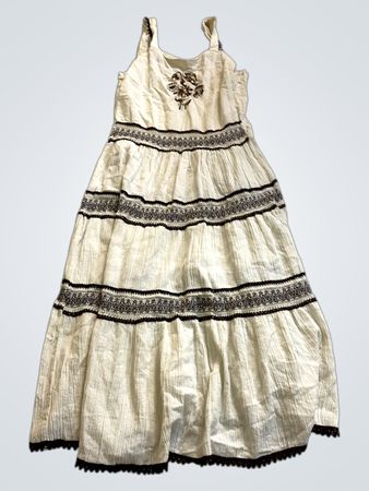 Women's White and Black Striped Sleeveless Dress