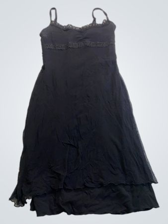 Black Lace Trim Slip Dress