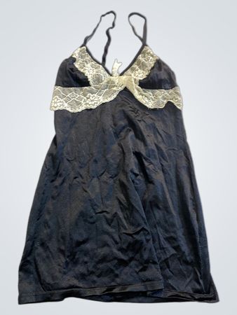 Black Nightgown with Lace Detail