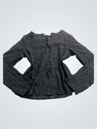 Black Long-Sleeve Blouse