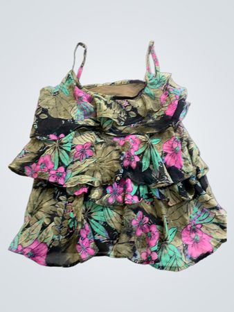 Floral Ruffled Tank Top