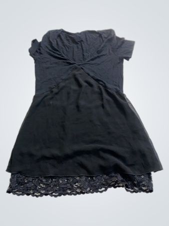 Black Dress with Lace Trim
