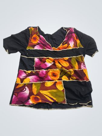 Blouse with Floral Panels