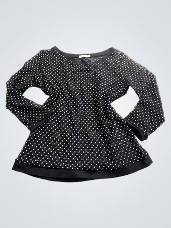 romcd Black Polka Dot Top
