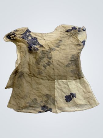 Blouse with Blue Floral Pattern
