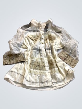 Women's White Patchwork Blouse