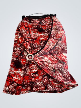 Firenzza Collection Red Patterned Top