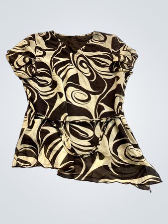 Brown and Beige Patterned Dress