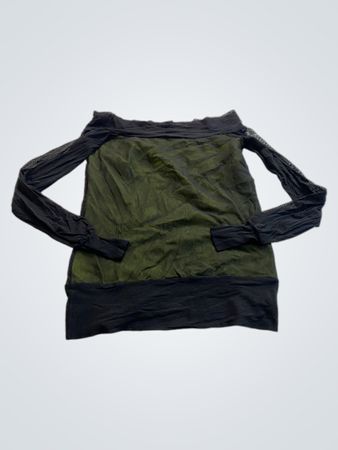 Green and Black Long-Sleeve Shirt