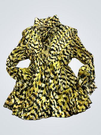 Yellow and Black Animal Print Blouse
