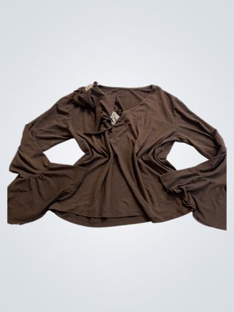 Brown Long-Sleeve Top