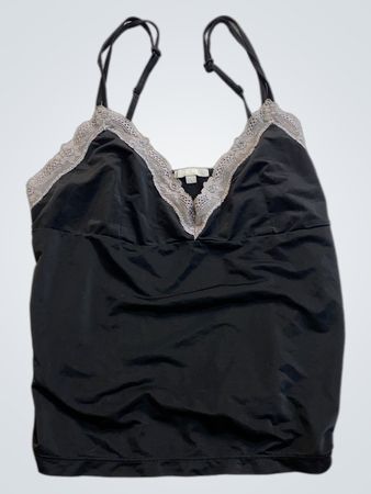 Black Camisole with Gray Lace Trim