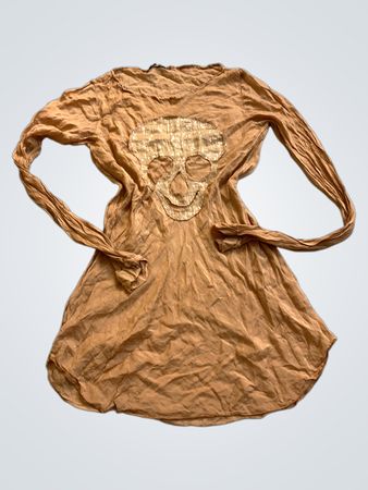 Brown Long-Sleeve Shirt with Skull Design
