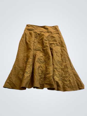 Brown Embroidered Skirt