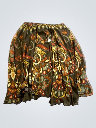 Brown Floral Skirt