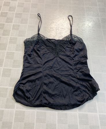 Black Camisole with Lace Trim