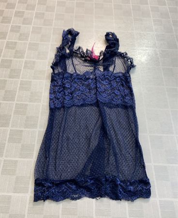 Blue Lace Sheer Nightgown