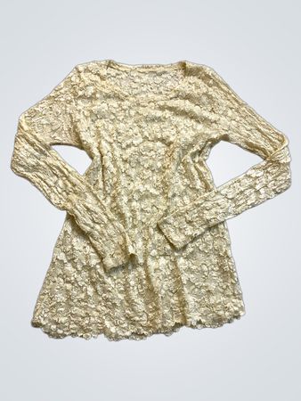 Cream Lace Long Sleeve Top